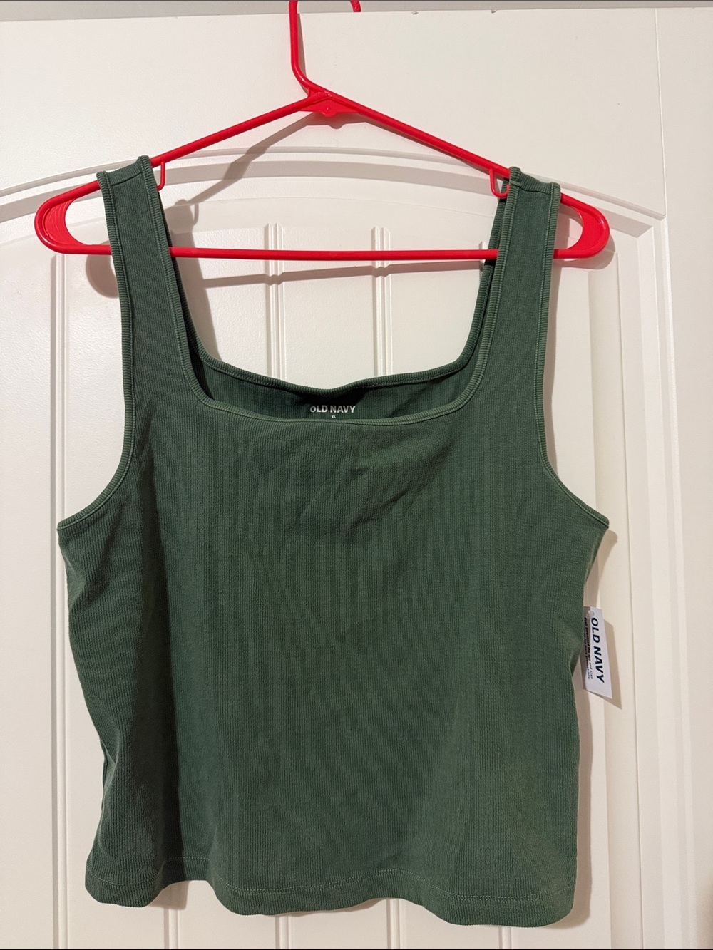 Old Navy Olive Green Ribbed Square-Neck Tank